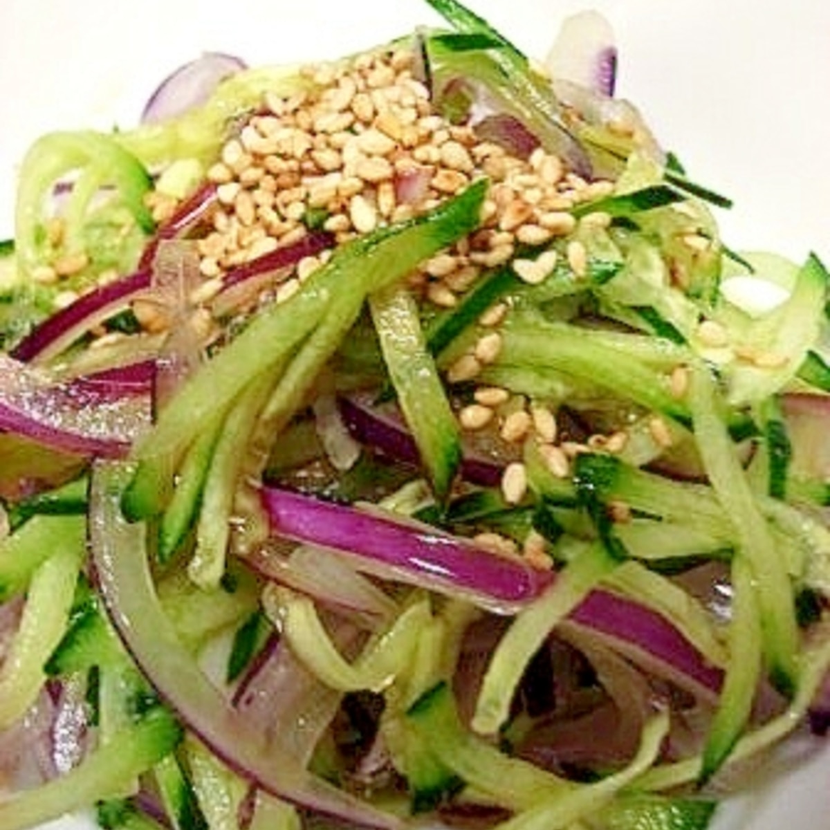 お手伝いレシピ キュウリと紫玉ねぎの和風サラダ レシピ 作り方 By 一点集中力 楽天レシピ